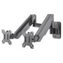 MANHATTAN Soporte de Pared Articulado con Gas Spring para 2 TV/Monitores 17" a 32" (Carga 8 kg por Pantalla), VESA 75x75/100x100 mm, Negro