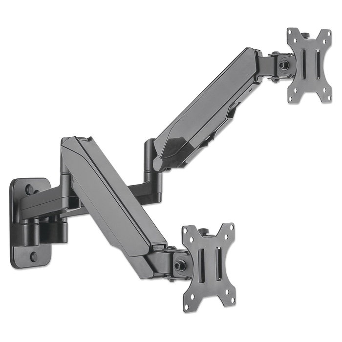 MANHATTAN Soporte de Pared Articulado con Gas Spring para 2 TV/Monitores 17" a 32" (Carga 8 kg por Pantalla), VESA 75x75/100x100 mm, Negro MANHATTAN Soporte de Pared Articulado con Gas Spring para 2 TV/Monitores 17" a 32" (Carga 8 kg por Pantalla), VESA 75x75/100x100 mm, Negro