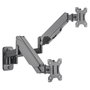 MANHATTAN Soporte de Pared Articulado con Gas Spring para 2 TV/Monitores 17" a 32" (Carga 8 kg por Pantalla), VESA 75x75/100x100 mm, Negro