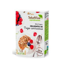 SALUD VIVA Copos de Trigo Sarraceno Mini Crujientes 250g Bio - Integral, Sin Gluten, Fuente de Fibra y Proteínas