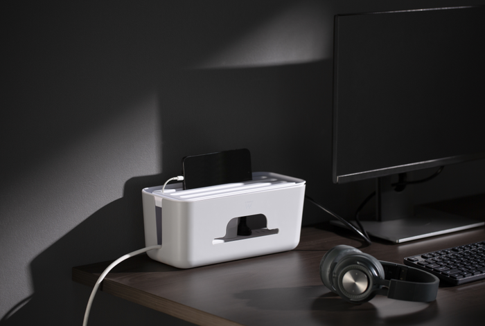 EWENT EW1569 Caja Organizadora de Cables Universal, Blanco, 1 Pieza