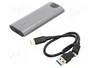 SAVIO Carcasa de disco M.2 USB 3.0 Gris