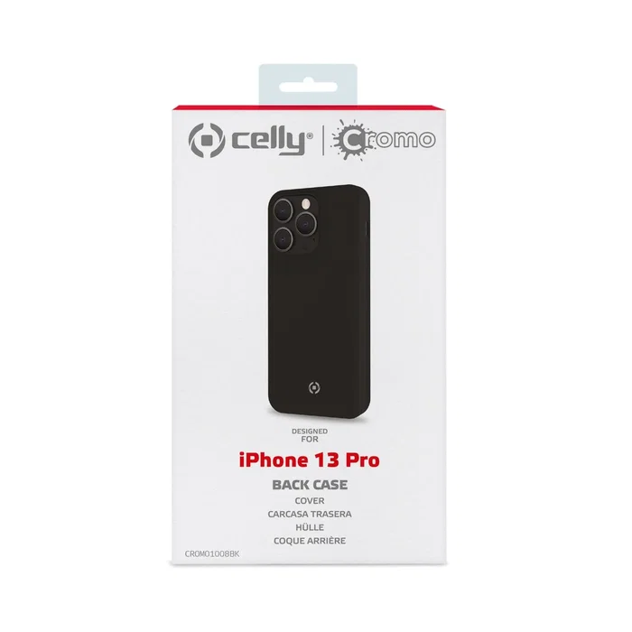 Celly Funda para Apple iPhone 13 Pro 15.5 cm (6.1") - Protectora, Resistente a Golpes y Caídas, de TPU y Silicona, Color Negro