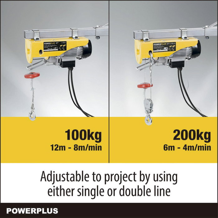 Powerplus Polipasto eléctrico 500 W 100/200 kg Powerplus Polipasto eléctrico 500 W 100/200 kg