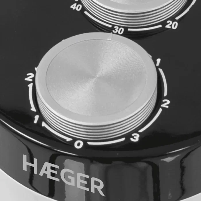 Haeger TF-032.004A Ventilador de Torre, 3 Velocidades, Temporizador hasta 1h, Oscilación 90°, Flujo de Aire 1080 m³/h, Negro y Blanco