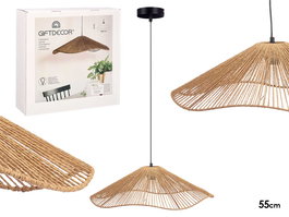 Giftdecor Lámpara de Techo 55 cm Vuelo Cuerda en Metal y Papel - Color Negro o Marrón (Set de 4)