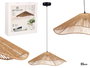 Giftdecor Lámpara de Techo 55 cm Vuelo Cuerda en Metal y Papel - Color Negro o Marrón (Set de 4)