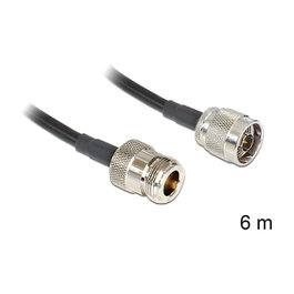 DeLOCK Cable de antena coaxial LMR195 N macho a N hembra 6 m