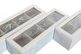 DKD Home Decor Caja de Infusiones Scandi en Verde y Azul, MDF y Cristal, 30x9x8 cm
