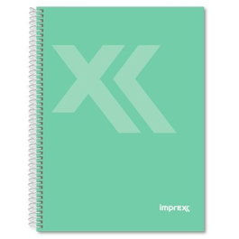 IMPREX Cuaderno Espiral Tapa Forrada Folio 80H 90gr 4x4 Verde (Set de 4)逐