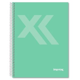 Imprex Cuaderno Espiral Tapa Forrada Folio 80 Hojas 90 Gr 4x4 Verde (Set de 4) (Set de 4)