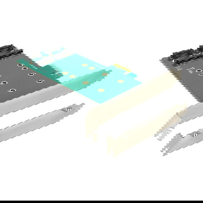 DeLOCK Tarjeta PCI Express x1 con 2 Puertos Internos M.2 Key B SATA de 110 mm - Factor de Forma Low Profile, Compatible con Windows/Linux, Incluye Cables DeLOCK Tarjeta PCI Express x1 con 2 Puertos Internos M.2 Key B SATA de 110 mm - Factor de Forma Low Profile, Compatible con Windows/Linux, Incluye Cables