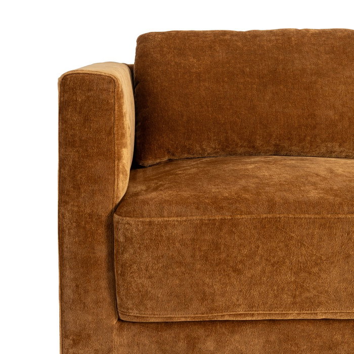 Sofá 3 Plazas Ocre Tejido-Madera 210 X 96 X 86 cm Sofá 3 Plazas Ocre Tejido-Madera 210 X 96 X 86 cm