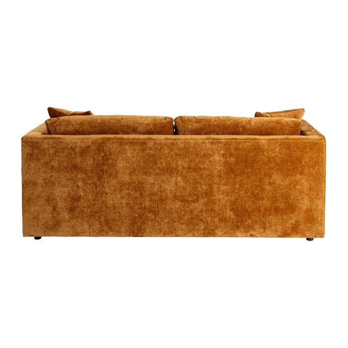 Sofá 3 Plazas Ocre Tejido-Madera 210 X 96 X 86 cm Sofá 3 Plazas Ocre Tejido-Madera 210 X 96 X 86 cm