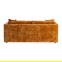 Sofá 3 Plazas Ocre Tejido-Madera 210 X 96 X 86 cm
