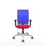 PIQUERAS Y CRESPO Silla de oficina Motilla con mecanismo Sincro, Rojo y Azul