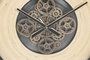 DKD Home Decor Reloj de Pared de Metal y Ratán 100x100 cm Natural y Negro