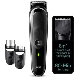 Braun Recortadora Series 3 All in One Style Kit MGK3440, Recargable e Inalámbrica, Incluye Batería, 8 Accesorios para Barba, Pelo, Nariz y Orejas