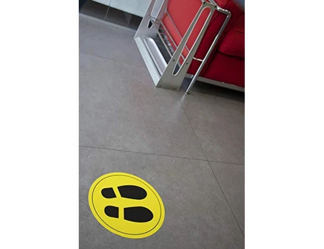 Apli Círculo de señalización adhesivo ilustración de zapatos amarillo/negro 30 cm