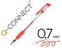 Q-connect Bolígrafo Tinta Gel Rojo 0,7 mm con Sujeción de Caucho y Cuerpo Transparente