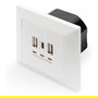 Digitus Caja de Carga para Empotrar con 2 USB A y 1 USB Type-C, Blanco