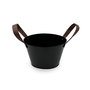 Inde Cubo Metal Ovalado My Bar con Asa de Piel Negro 20 cm (12 Unidades)