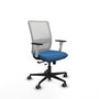 PIQUERAS Y CRESPO Silla de oficina Haches con mecanismo Sincro/Traslack, Azul claro y Blanco
