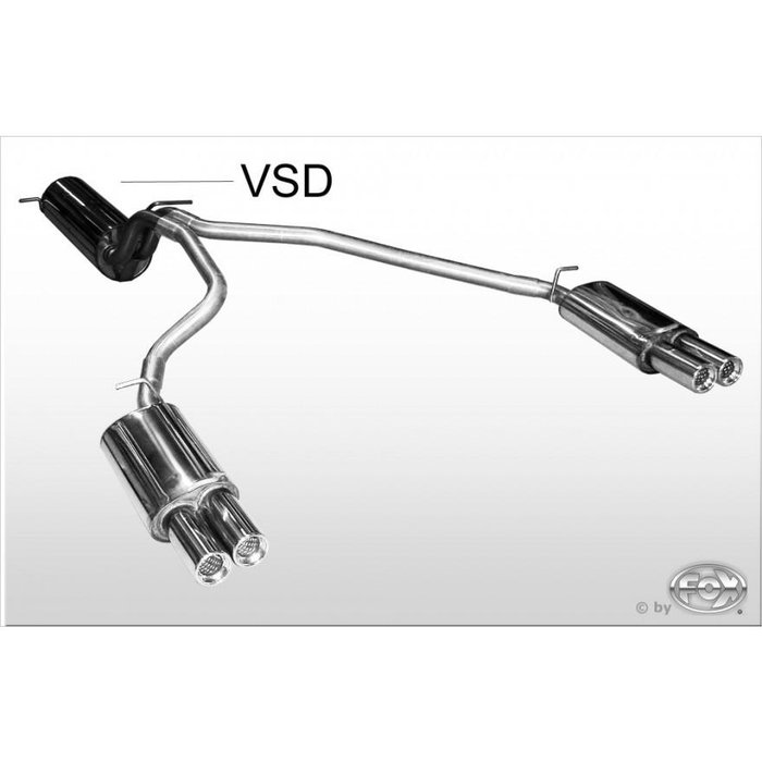 Fox Range Rover II Tipo LP Silencioso Delantero, silenciador FXLR011000-VSD para 2.5L TD, 3.9L, 4.0L, 4.6L, homologación ECE