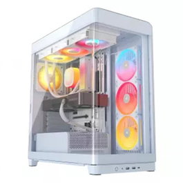 Corsair 4500X LX-R Mid Tower ATX con Cristal Templado, Blanco, Panel Frontal RGB, incluye 6 Ventiladores (2x140mm Lateral, 2x140mm Superior, 1x140mm Trasero, 1x120mm Inferior)