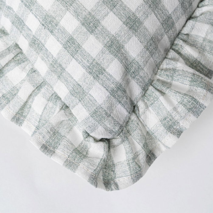 Cojín Cuadros Gris Algodón 50 X 30 cm (Set de 2)