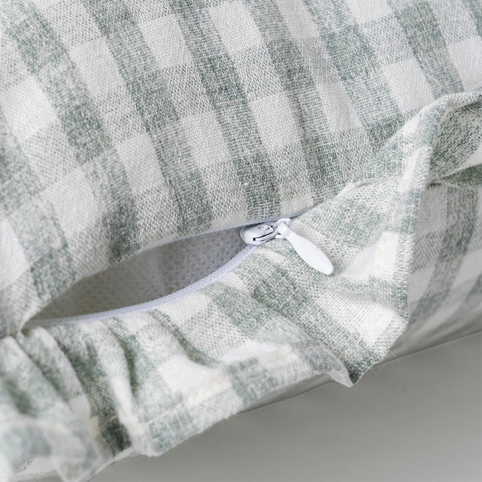 Cojín Cuadros Gris Algodón 50 X 30 cm (Set de 2)