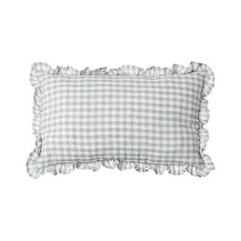 Cojín Cuadros Gris Algodón 50 X 30 cm (Set de 2)