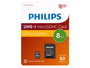 PHILIPS Tarjeta Micro SD 8GB Clase 10 con Adaptador 669036