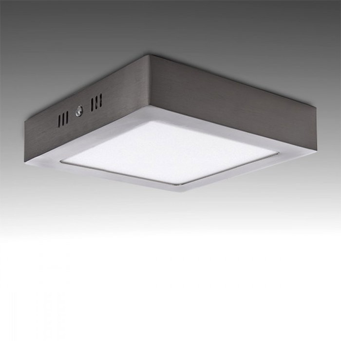 Plafón LED Cuadrado 12W 1200Lm 6000K Níquel Satinado Plafón LED Cuadrado 12W 1200Lm 6000K Níquel Satinado