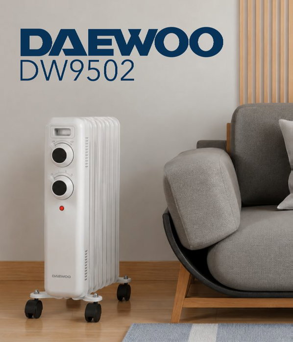 DAEWOO Radiador de aceite de 7 elementos 1500W - blanco