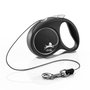 Flexi Black Design Correa Extensible de Cordón Negra, XS, 3m, hasta 8kg