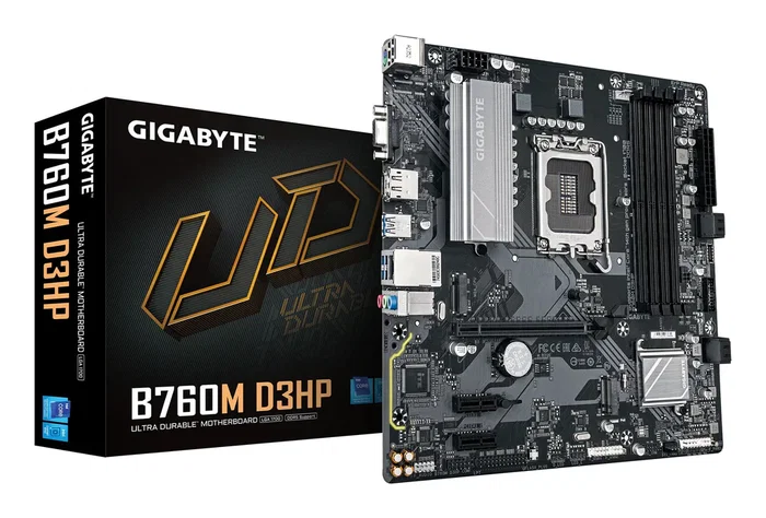 Gigabyte B760M D3HP Placa Base mATX Intel B760 LGA 1700 con 4 ranuras DDR5, 2x M.2 PCIe 4.0, USB-C frontal, HDMI, DP y D-Sub