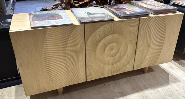 DKD Home Decor Mueble de TV Mandala Natural Mango y Metal