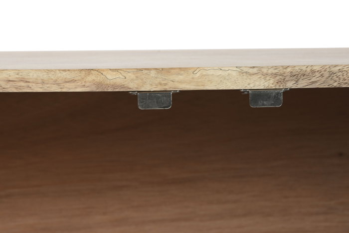 DKD Home Decor Mueble de TV Mandala Natural Mango y Metal