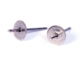 Innspiro Pendiente metálico para incrustar base aguja plateado envejecido 13,3x5,0mm