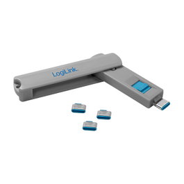 LogiLink Port Blocker USB-C con 1 llave y 4 cerraduras