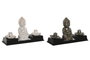DKD Home Decor Soporte Incienso Cerámica y MDF Buda Surtido de 2 Unidades