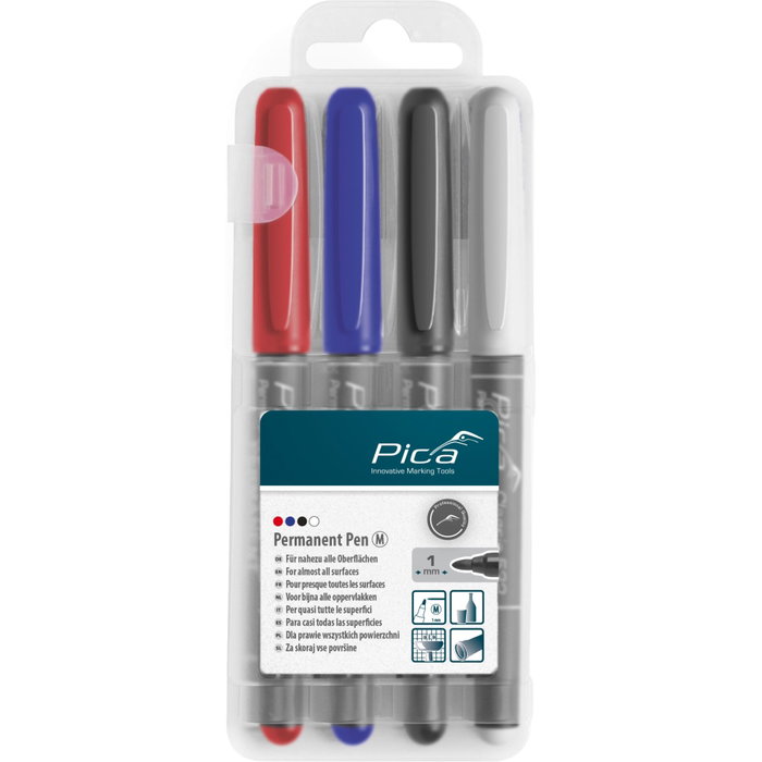 Pica Permanent-Pen 1,0mm con Instant-White-Pen, surtido de colores Pica Permanent-Pen 1,0mm con Instant-White-Pen, surtido de colores