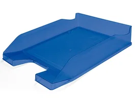 Q-connect Bandeja sobremesa plástico azul transparente 240x70x340 mm