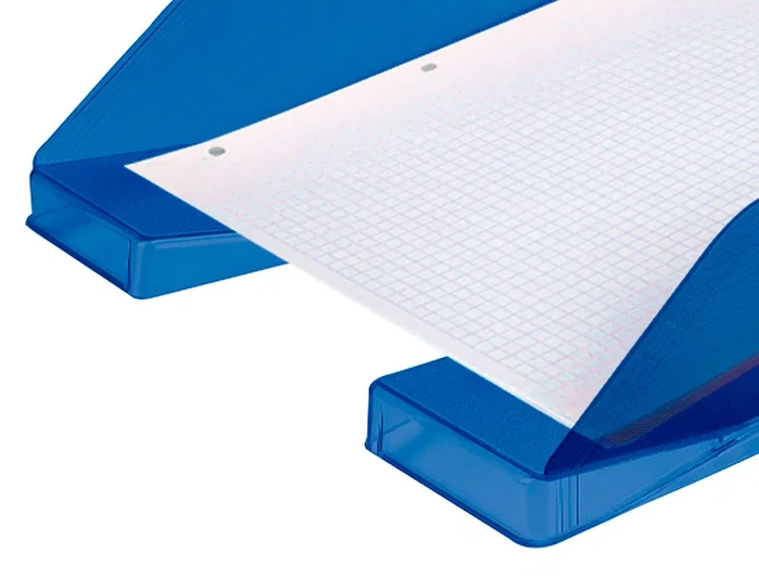 Q-connect Bandeja sobremesa plástico azul transparente 240x70x340 mm