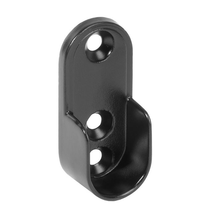 HERRAJES ALK Megan Soporte Tubo Ovalado 15Mm Acabado Níquel para Barra de Armario