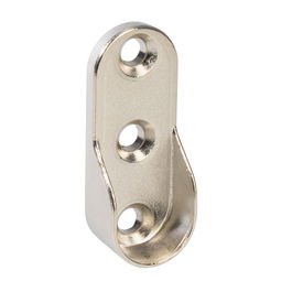 HERRAJES ALK Megan Soporte Tubo Ovalado 15Mm Acabado Níquel para Barra de Armario