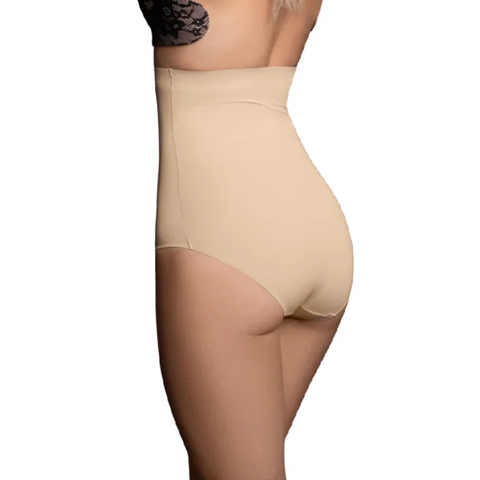 Bye Bra Faja sin Costuras Invisible Estilo Panties Alta Cintura - Ligera y Suave - Color Beige Talla XL