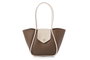 Lucky Bees Greta Bolsa de Hombro, Cuero de Polivinilo, Color Mink y Crema