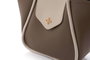 Lucky Bees Greta Bolsa de Hombro, Cuero de Polivinilo, Color Mink y Crema